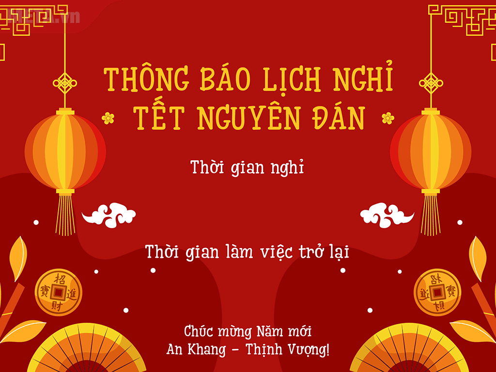 Hãy chào đón mùa Tết với banner Thông Báo Nghỉ Tết đầy sáng tạo của chúng tôi! Với những họa tiết phù hợp và màu sắc tươi tắn, banner của chúng tôi sẽ giúp cho thông báo của bạn trở nên nổi bật hơn trên mạng xã hội hoặc trong văn phòng của bạn. Hãy truy cập ngay để khám phá và lựa chọn mẫu banner phù hợp nhất cho nhu cầu của bạn!